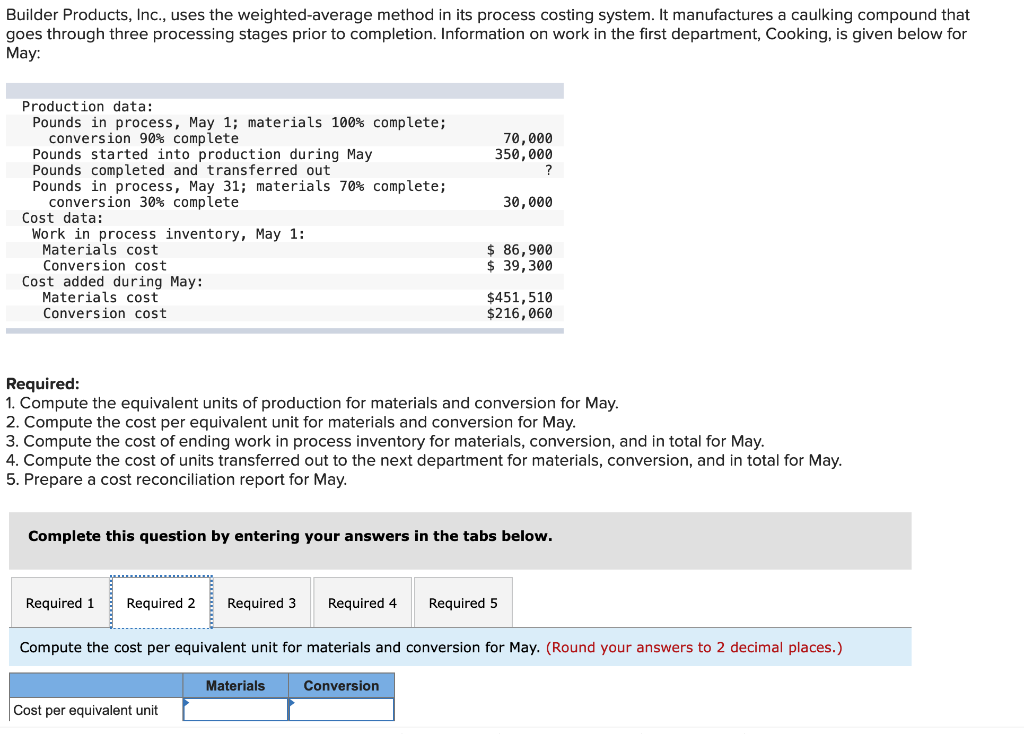 system. It manufactures a caulking compound that goes through three processing stages
