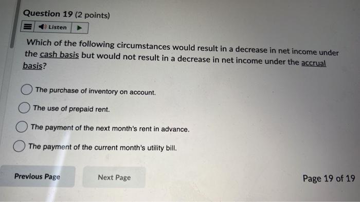  Which of the following circumstances would result in a decrease in