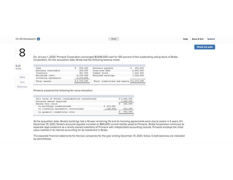 Ch 03 Homework Help Save & Et Submit Check my work
