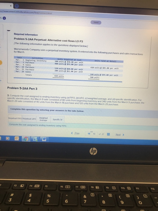  5 6 Required information Problem 5-2AA Perpetual: Alternative cost flows LO