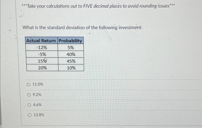  Take your calculations out to FIVE decimal places to avoid rounding