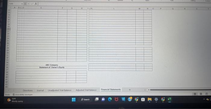 appropriate to a merchandising business, a Statement of Owner's Equity, and a