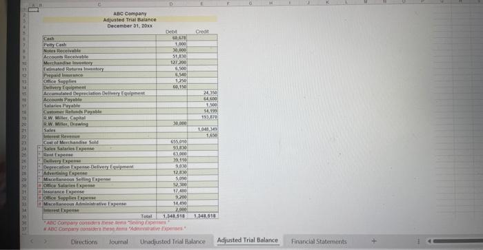 (Effective date Dec 31) Print the Adjusted Trial Balance to help complete