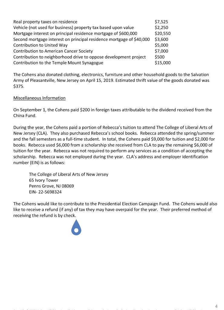 page of the Form 1040. If required information is missing, use reasonable