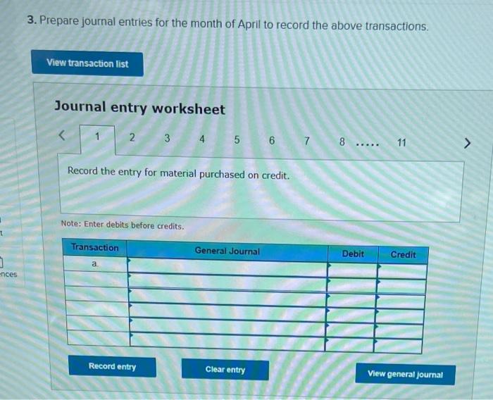 following costs for three jobs worked on in April 305 306 Job