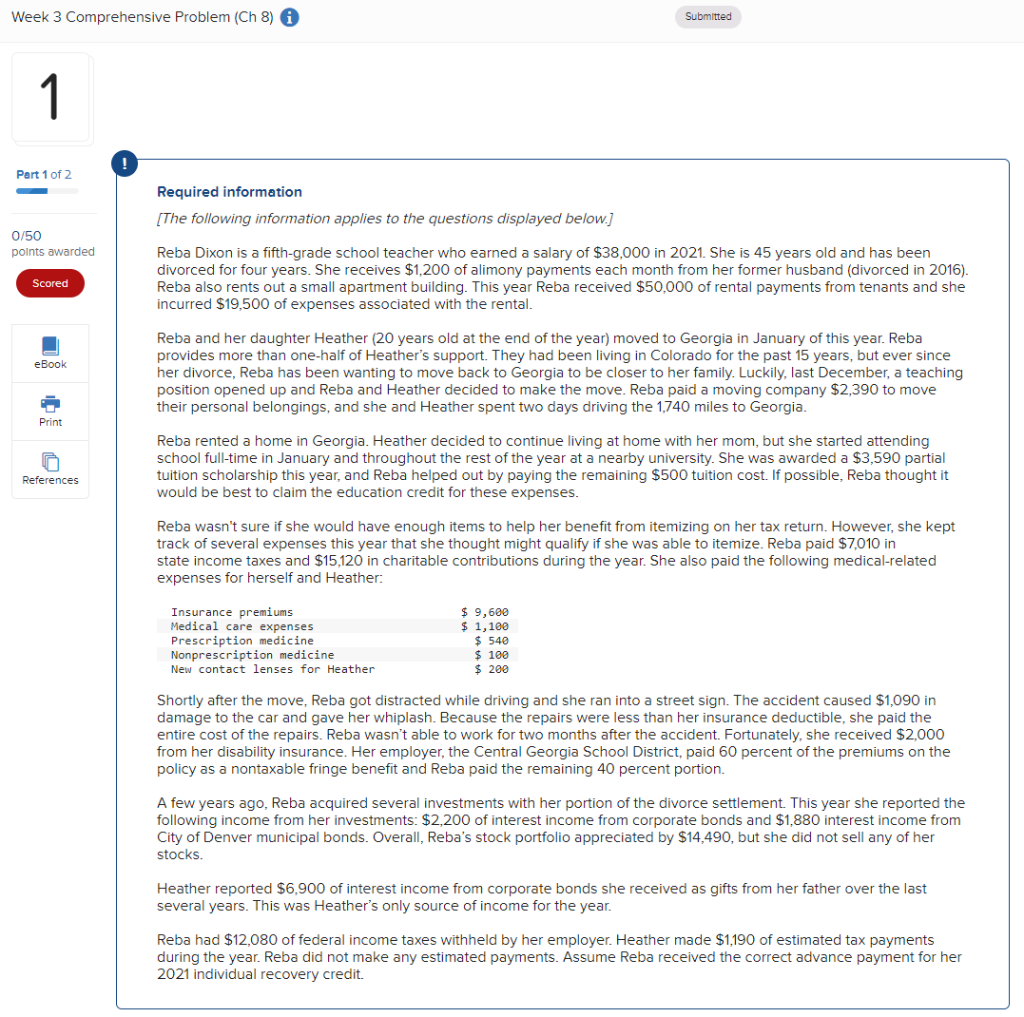 . She is 45 years old and has been divorced for four