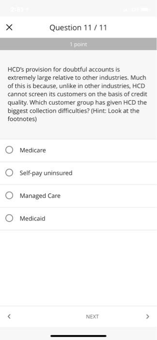 1 point What is HCD's largest liability on their balance sheet at