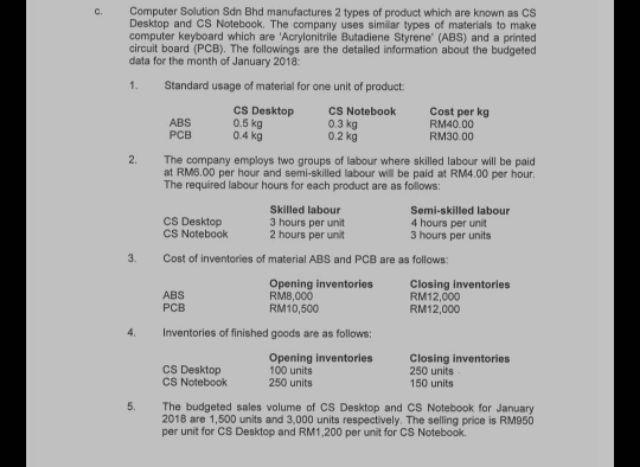 c. 0.5 kg 02 kg Computer Solution Sdn Bhd manufactures 2