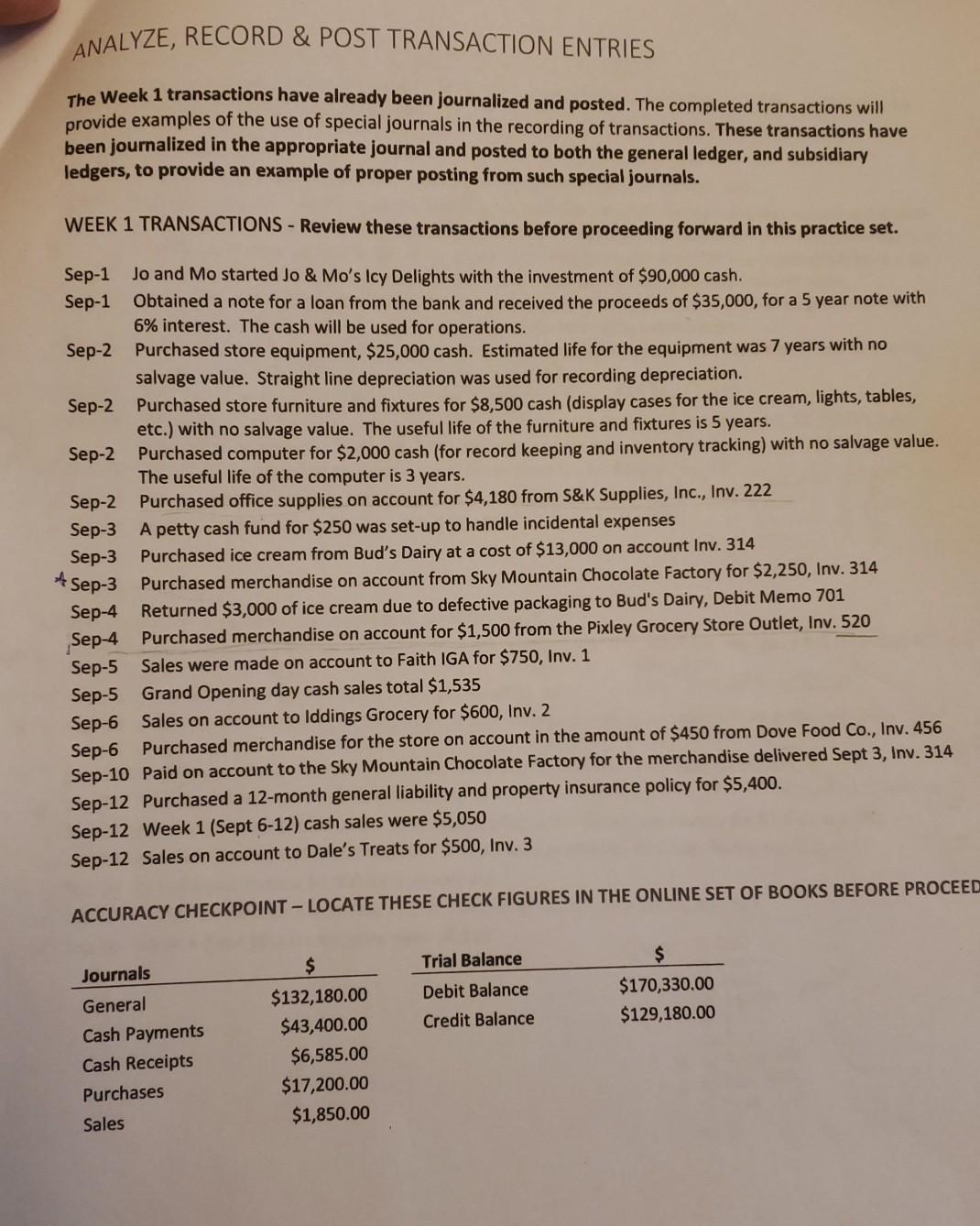 the following information (all AJEs are dated September 30): 1. Inventory of