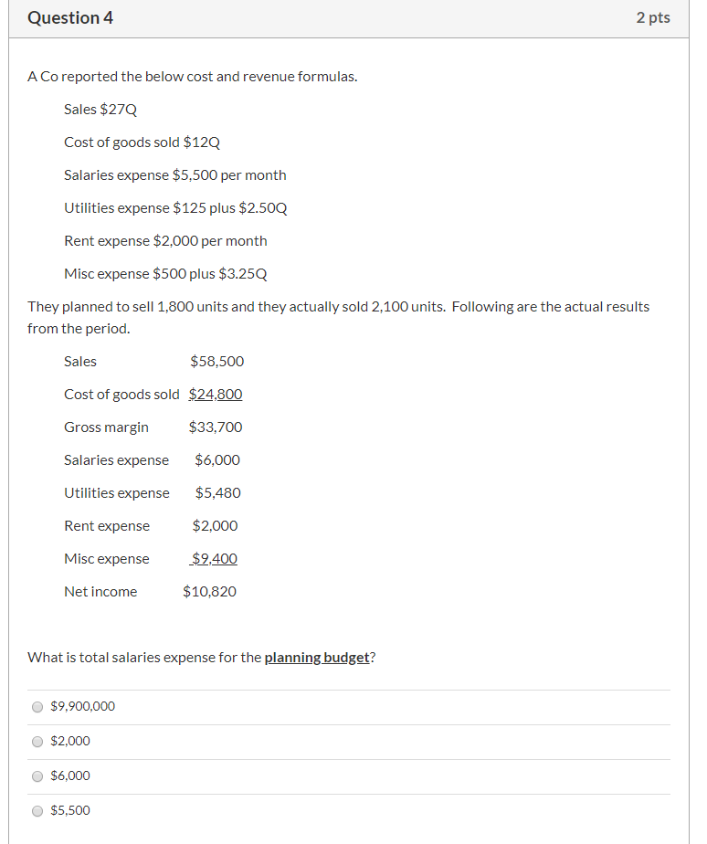 revenue formulas. Sales $270 Cost of goods sold $120 Salaries expense $5,500