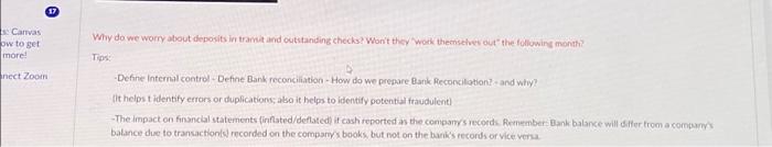  Why do we worry about deposits in transit and outstanding checks?