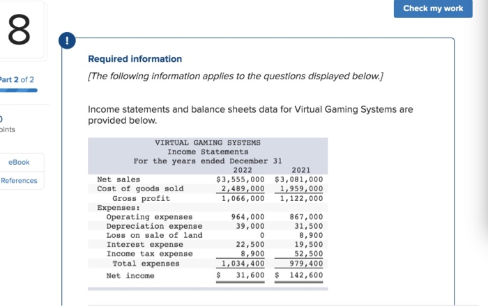 provided below. VIRTUAL GAMING SYSTEMS Income Statements For the years ended December