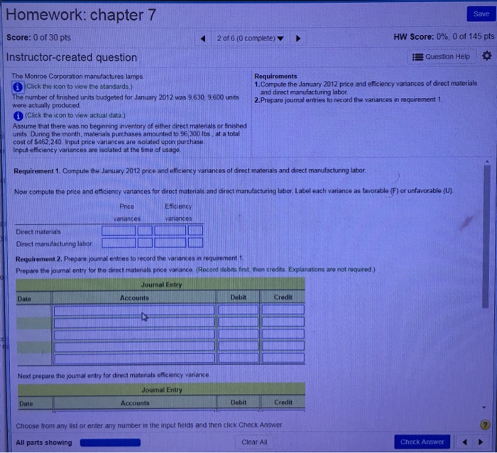 of 6 (0 complete) HW Score: 0%, 0 of 145 pt Question