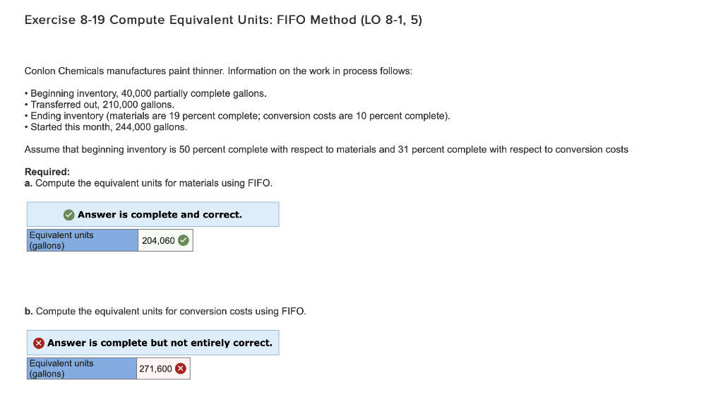  Exercise 8-19 Compute Equivalent Units: FIFO Method (LO 8-1, 5) Conlon