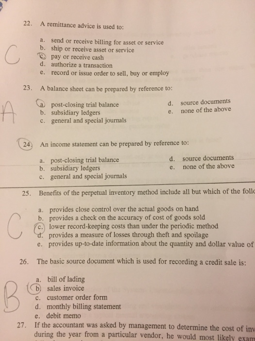  an income statement can be prepared by reference to: a. Post