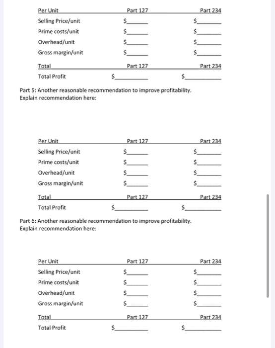 production of replacement parts for automobiles. One plant specializes in the production
