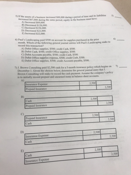 statement or answers the question. )Which of the following accounts is not