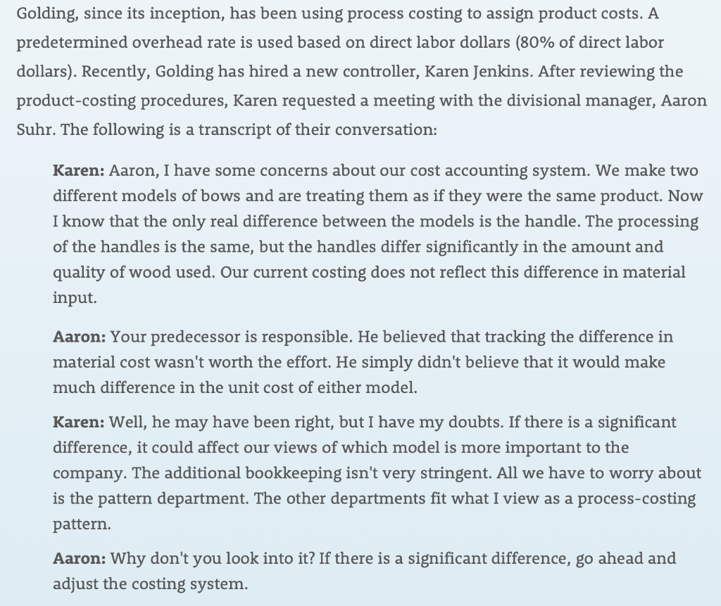 Allocation Decision Objective 1, 2, 3, 4 Golding Manufacturing, a division of