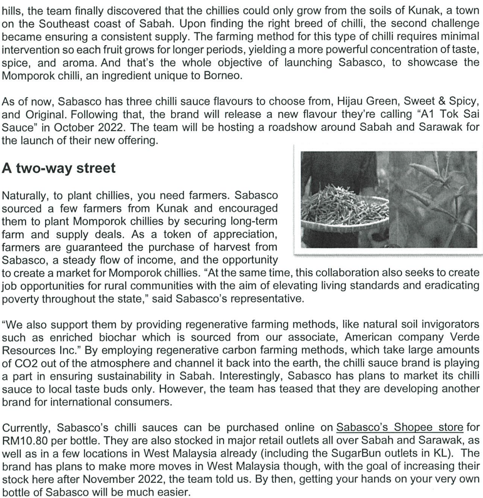 branding is part of this Datuk's plan to champion Sabahan chillis By: