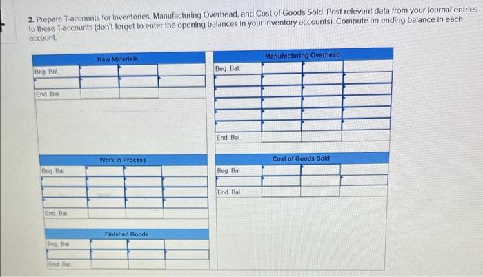 actlvities) d. Heat, power, and water costs were incurred in the factory: