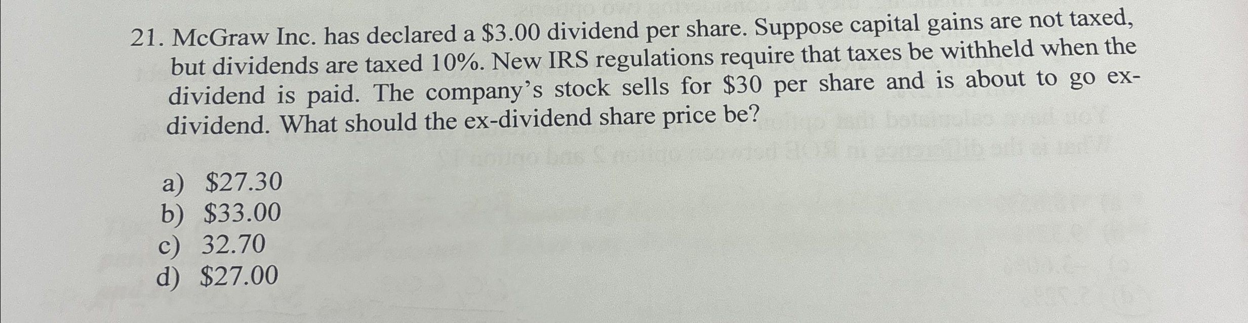  Given below is some data regarding the capital structure of three