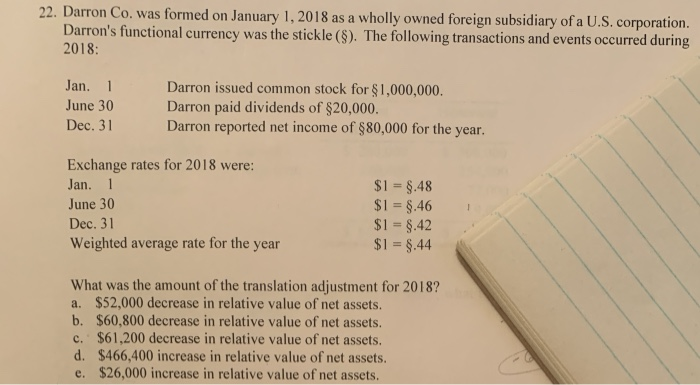please explain through words and calculation 22. Darron Co. was formed on