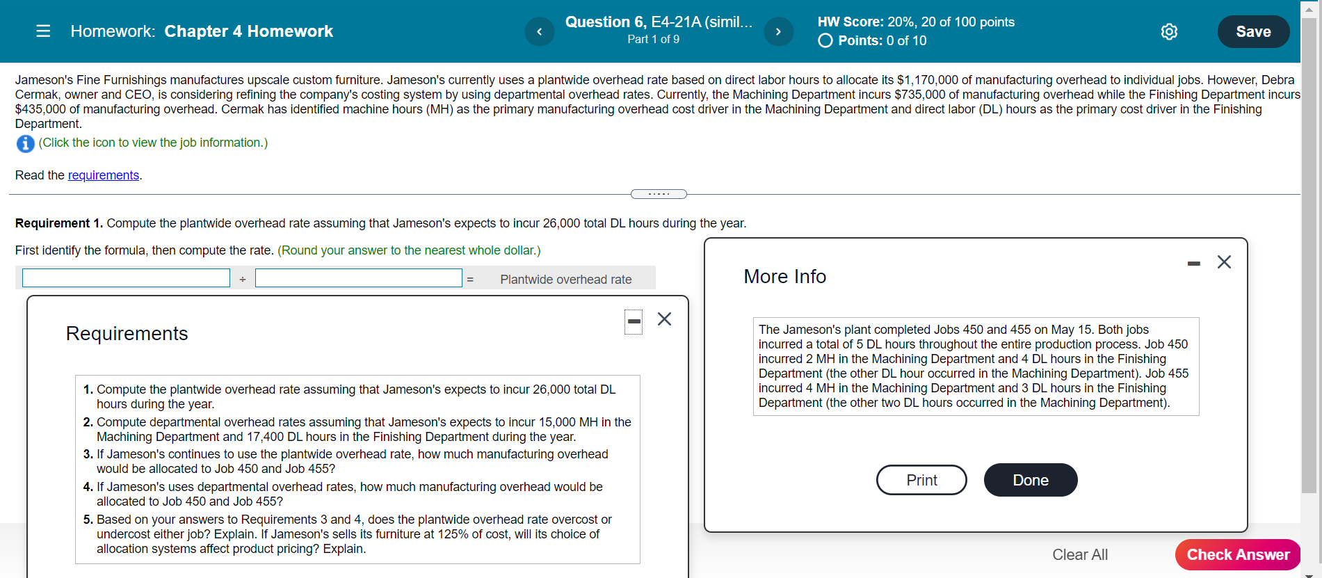  = Homework: Chapter 4 Homework Question 6, E4-21A (simil... Part 1