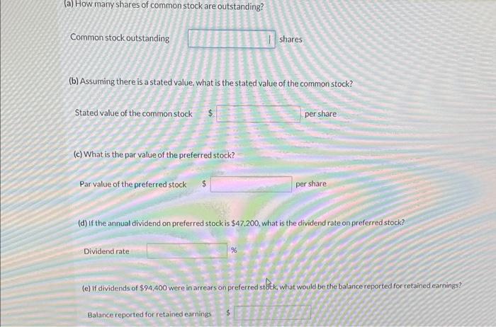 value of the common stock? Stated value of the common stock pershare