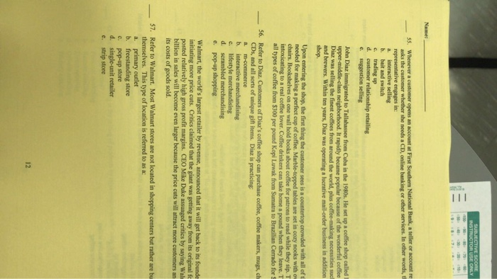  asks the customer whether she needs a CD, online banking or