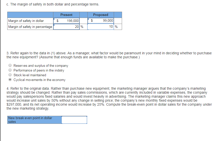units $22 per unit) Variable expenses Contribution margin Fixed expenses Net operating