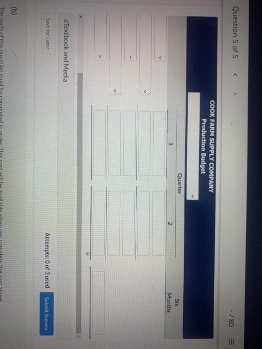 bags: quarter 2,43,400 bags. Selling price is $63 per bag Direct materials: