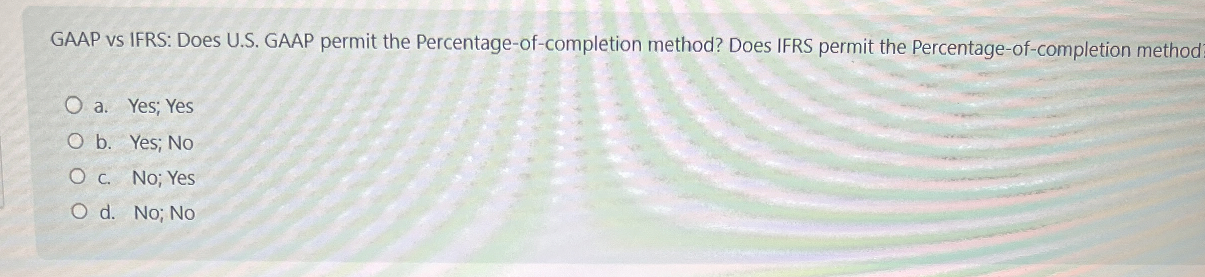  GAAP vs IFRS: Does U.S. GAAP permit the Percentage-of-completion method? Does