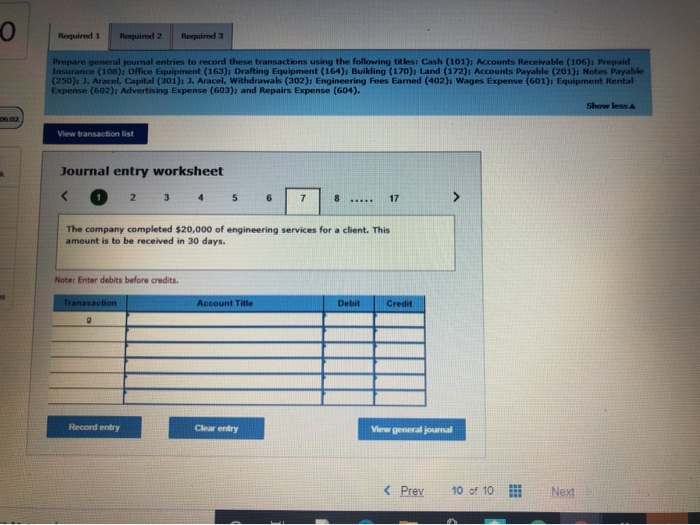  o Required 1 Required 2 Required 3 Prepare general journal entries