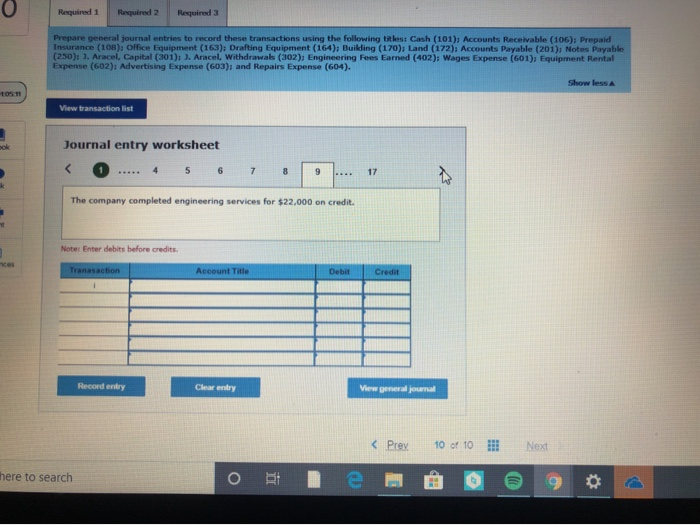 (106); Prepaid Insurance (108): Office Equipment (163). Drafting Equipment (164), Building (170),