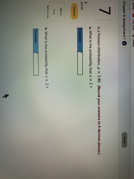  Gliall UUTUUL MODE Chapter 6 Assignment 1 0 Saved 7 In