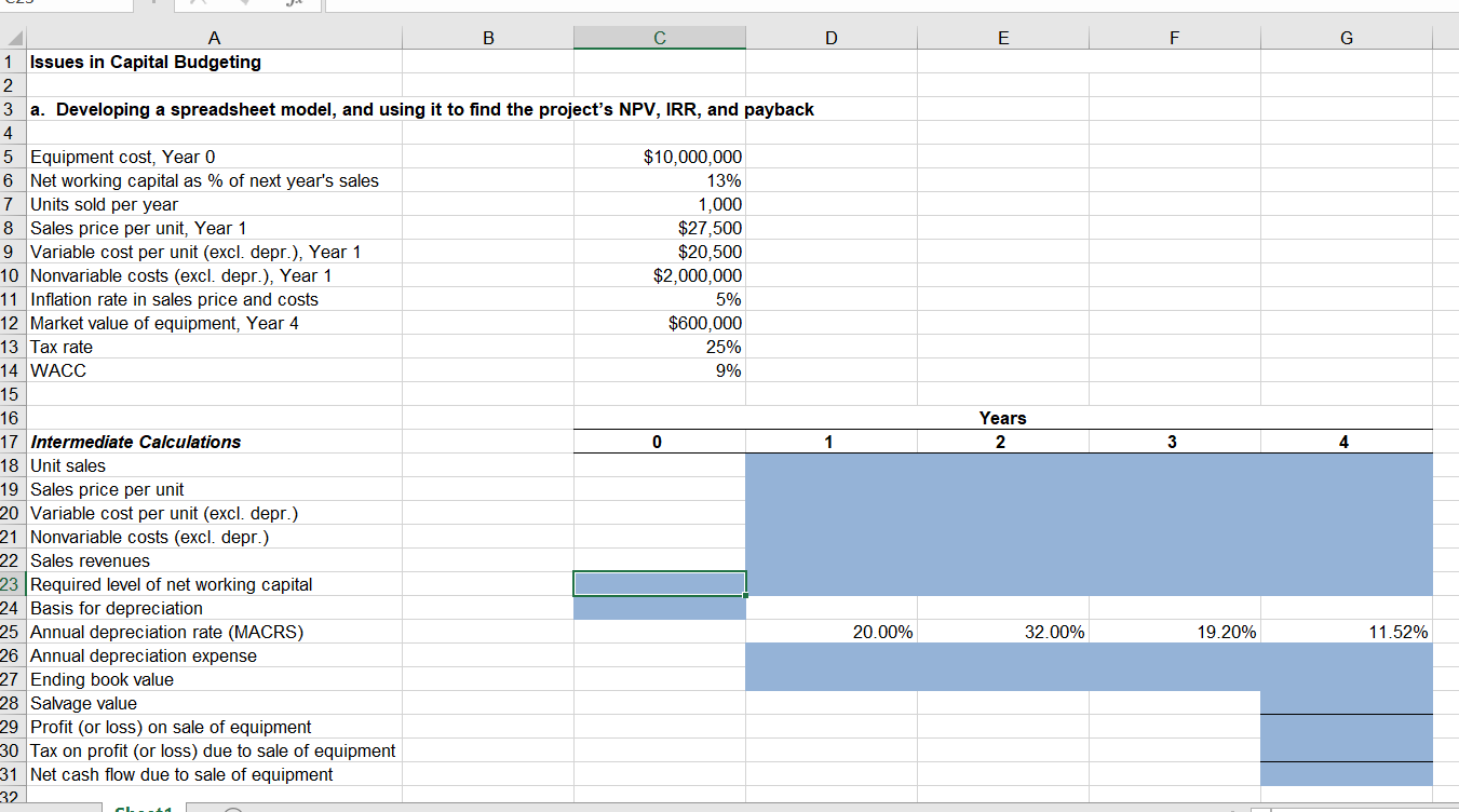 $10 million at Year O to buy the equipment necessary to manufacture