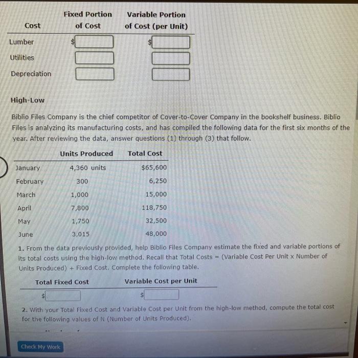 = Number of Units Produced, Total Costs = (Variable Cost Per Unit