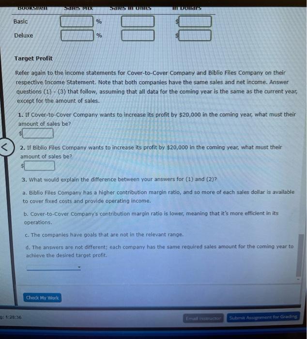 bookshelf business. Biblio Files is analyzing its manufacturing costs, and has compiled