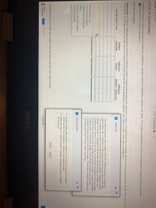 payroll function (Complete only the necessary answer boxes. Do not enter a