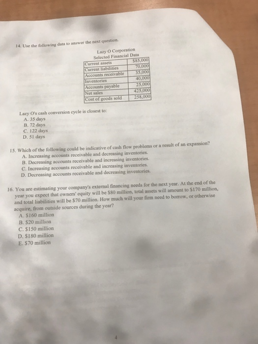  14. Use the following data to answer the next question. Lazy