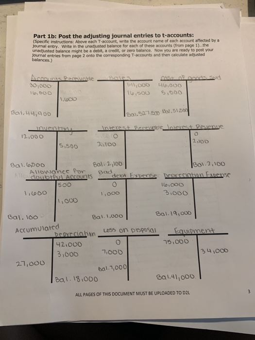 of ALL PAGES of the Financial Statement HW to the D2L dropbox.