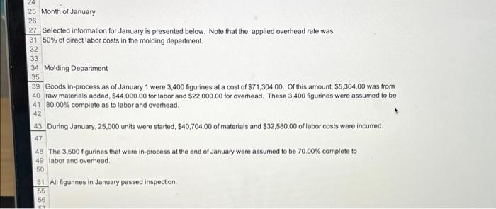fill in just the yellow fields and explain please Month of January