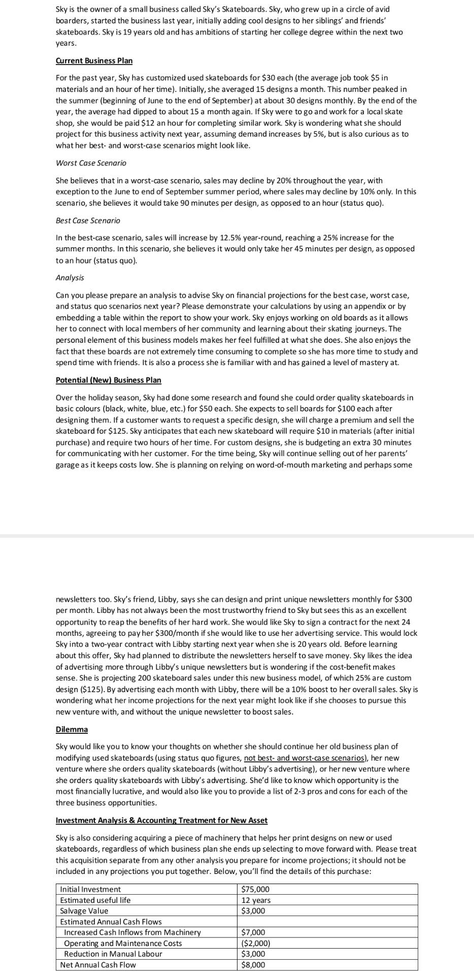  I am to read the case and answer the questions below