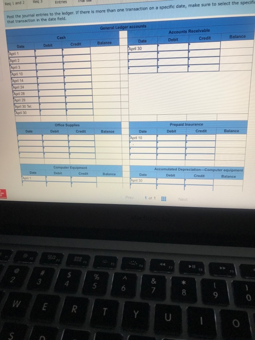 the adjusting entries for the month and prepare the adjusted trial balance