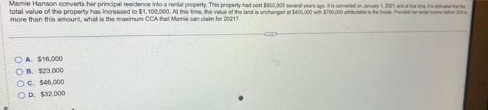  more than this amount, what is the maximum CCA that Mamie