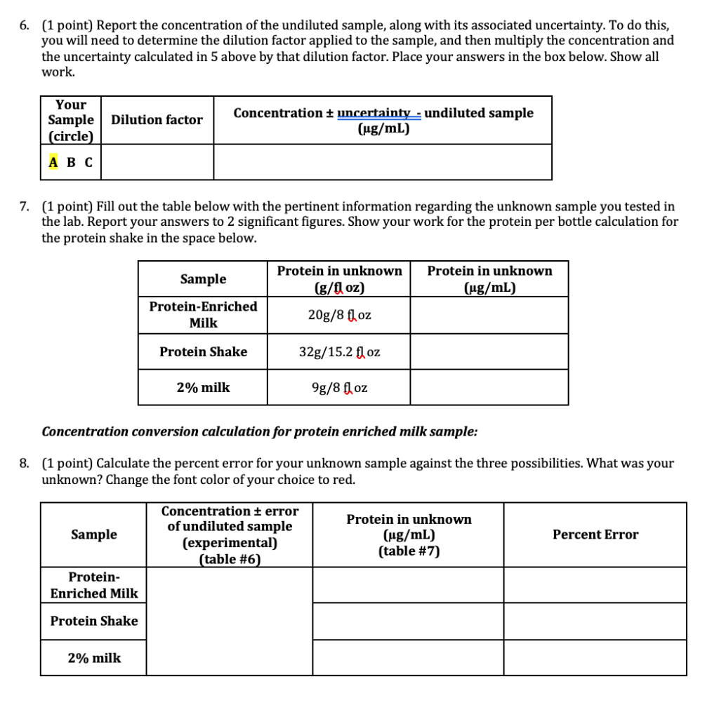 Please fill out the last 2 remaining boxes in question 5. Please