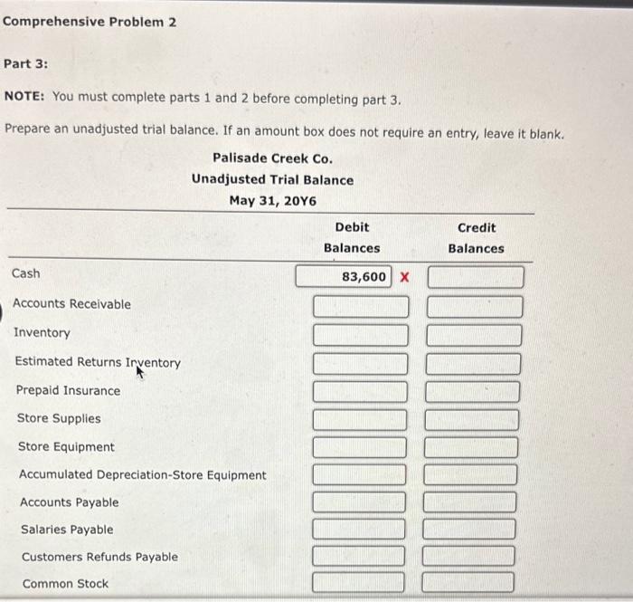 must complete parts 1 and 2 before completing part 3. Prepare an