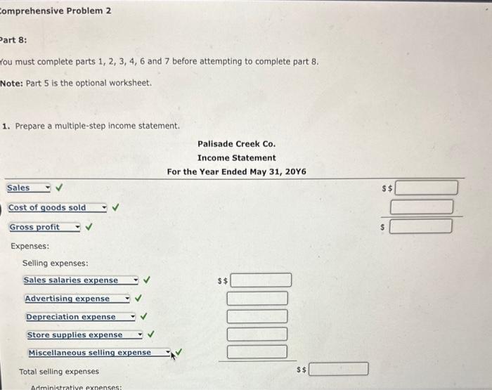 and part 6 . Part 5 is an optional work sheet. 4.