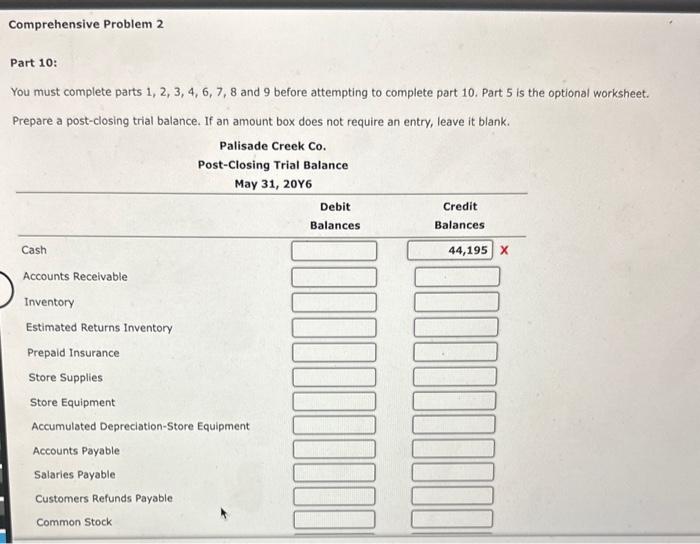 and use these data to complete Part 6. f. The adjustment for