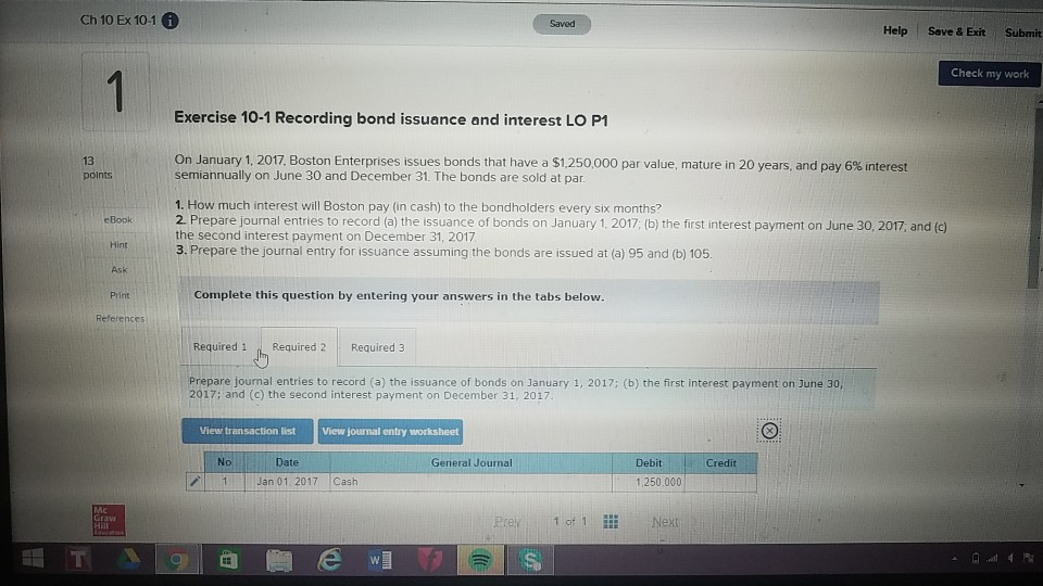 Ch 10 Ex 10-1 6 Saved Help Save & Exit Submit